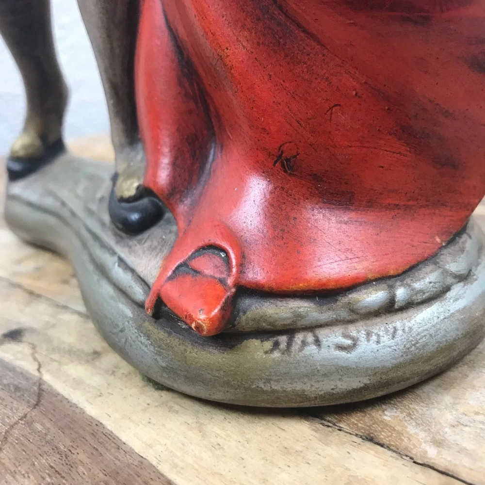 Vintage l 60s 70s Novelty Kitsch Mexican Matador Red Cape Bull Ceramic Figurine